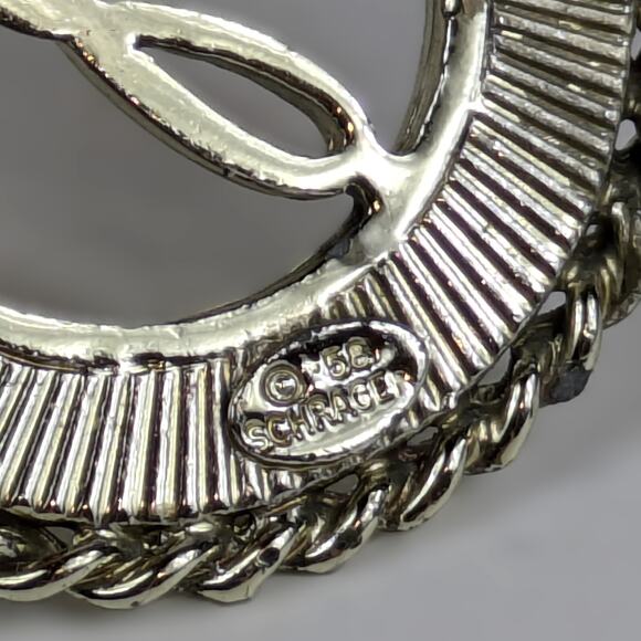 1958 Monogram J Pendant Signed House of Schrager Faux Pearl Necklace NO CHAIN - Picture 4 of 4